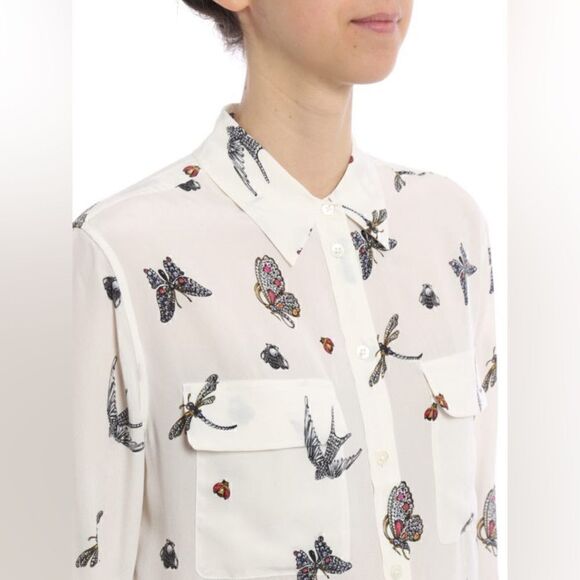 EQUIPMENT Bug print silk shirt - Picture 4 of 10